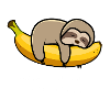 Laziness | Sloth on banana