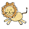 Sweet lions children's drawing
