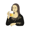 Mona Lisa with beer