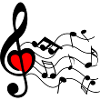 G clef with heart and nuts
