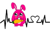 Pink rabbit love heartbeat
