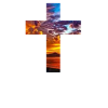 Christian Cross With Sunset