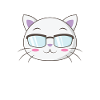 Nerd cat with nerd glasses