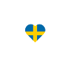 Sweden Flag Heart Heartbeat Design