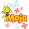 Biene Maja Pose mit Logo
