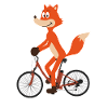 Funny fox on the bike