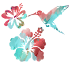 kolibri, aquarell, blau, Illustration,mint,vogel