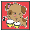 Dog with bongos