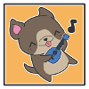 Dog with ukulele
