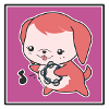 Little dog with tambourine