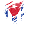 Cuba déchiré drapeau