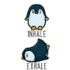 Penguin funny inhale exhale