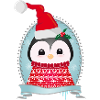 weihnachtlicher Pinguin mit Strickpullover & Mütze