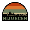 Nimègue Pays-Bas Skyline Silhouette Drapeau Néerlandais