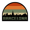 Barcelone Espagne Skyline Silhouette Drapeau Espagnol