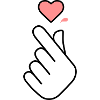 K-Pop Hand Symbol with Heart