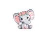 Éléphant fille avec une fleur