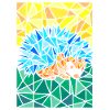 Hedgehog polygon abstract art