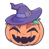 Pumpkin witch halloween monster
