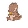 Dino loves pizza