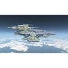A huge spaceship above the clouds