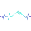 Mountain glacier EKG heartbeat