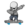 Dabbing skelet skateboard Halloween skater