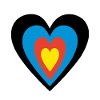 Heart target archery motif
