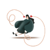 Levitating woman - funny illustration