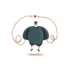 Levitating man - funny illustration