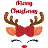 Reindeer face Merry Christmas