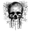 Skull with blobs and stars