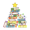Bookish Christmas Tree I