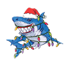 Santa Shark Christmas Lights
