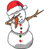 Dabbing Snowman Santa Christmas