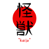 Kaiju Monster i japansk æstetisk Kanji Art