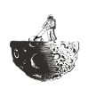 Man moon astronaut plæneklipper havearbejde