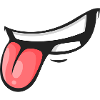 funny mouth with tongue