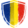 Distressed Blue Yellow Red Shield