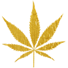 Golden Marijuana Leaf Illustration