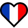 French heart tricolor flag France country love