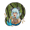 Pretty anime-style panda geisha