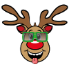 Christmas Rudi with glasses