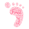 Foot footprint barefoot