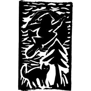 Witch with cat