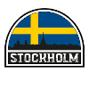 Stockholm Sweden Skyline Silhouette Swedish Flag T