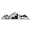 SAALBACH MOUNTAINS WINTER Skyline Silhouette