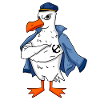 Muscular seagull with anchor tattoo seagull gift