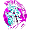 retro roman skull