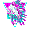 retro indian skull